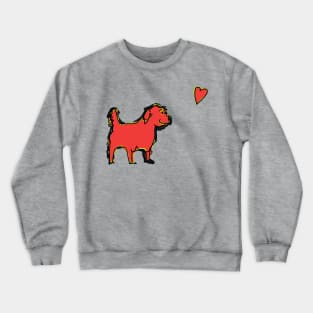 Valentines Day Cute Dog Found Red Heart Crewneck Sweatshirt